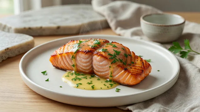 15-Minute Salmon with Lemon Butter Sauce